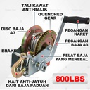Wire Rope Hand Winch / 800lbs 1200lbs Boat Crank Winch / Katrol Mini Manual Kualitas Tinggi 8M Adjustable Boat Trailer Cable, Steel Cable Heavy Duty Rope Crank for Trailer, Boat or ATV Towing