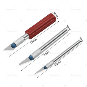 13 in 1 Pisau Ukir Seni Hobby Cutter Metal Handle Exacto Knife Blades Set 8/14 isi Kit SK5 Carbon Steel Precision Carving for Art, Craft, Hobby, Scrapbooking, Stencil,Sharp Precise Cutting Pisau Bonsai Sayat Ukir
