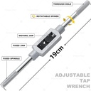 Set Hand Tap Die Senai 8PCS Alat Metrik Pembuat Drat Derat Baut HSS Metric Ajustable Handtap Wrench Set M3 M4 M5 M6 M8 M10 M12 M3-M12 Metric Screw Treading Tool For Metal Aluminum Plastic Wood