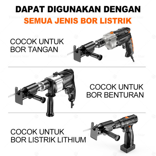 Adaptor Bor Ke Gergaji Adapter Reciprocating Jigsaw Tambahan Jig Saw Mesin Bor Jadi Tangan Gergaji Konektor Electric Drill Jigsaw Alat Listrik Menjadi Jadi Gergaji Kayu Besi Bonus Drill Saw Attachment Tools