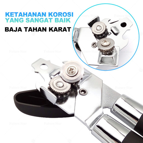 Alat Pembuka Kaleng  3 In 1 / Can Opener Manual / Botol Bukaan Kaleng  Multifungsi / Premium,Stainless Steel,Pisau,Cut For Beer Tin Bottle, Handheld Heavy Duty