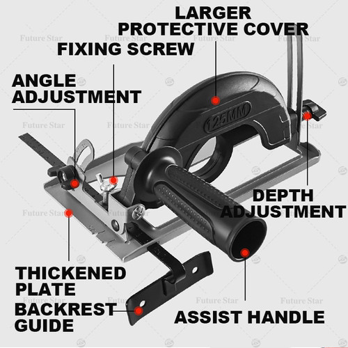Universal Dudukan Gerinda Circular Saw Bracket DIY Stand Holder Tangan Adaptor Adapter Gerinda Mesin Pemotong Yang Dimodifikasi Dengan Penggiling Sudut 100/115/125 Braket Miring 0-45 Derajat Untuk Tujuan Umum Dengan Alat Penghapus Debu 1 Mata Grinda