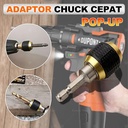 Adaptor Mata Bor Quick Change Chuck Heksagonal 50mm 60mm 150mm Hex Shank Bit Socket GOS-A215 Extension 1/ 4 " Bits Nut Driver konverter Cepat Pop-up Keyless Drill Chuck Dudukan Bor Bit Aksesori Alat Listrik / Batang Bor Heksagonal Kopling Cepat
