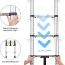 Tangga Lipat Aluminium Teleskopik 4.4 M 5.2M 6.2M Single Double Telescopic Ladder Portable 5 Meter Portabel Alat Re novasi Rumah 6/7/10/12/15 layer
