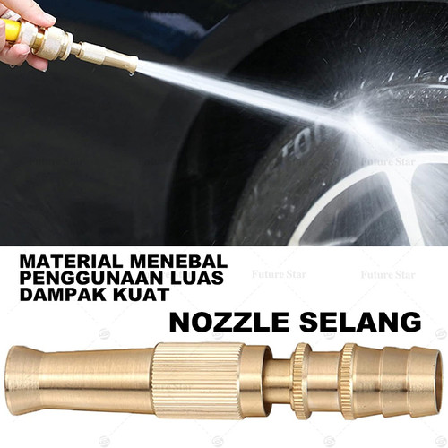 Semprotan Air Lurus Kuningan / Taman Alat Cuci Motor Mobil / Water Jet Spray Gun Hose Nozzle - Brass HSS Kepala Selang Pistol Air Semprot Siram Tanaman dan Taman Steam