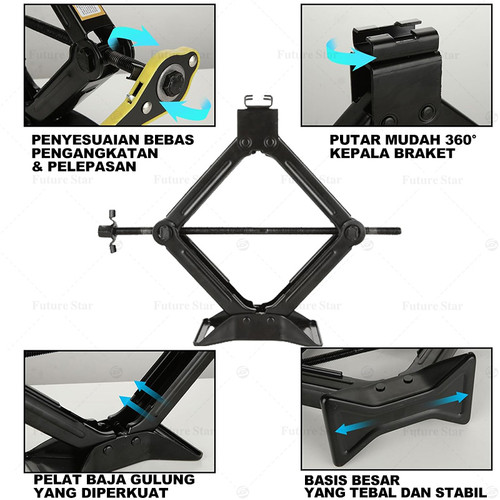 2 Ton Dongkrak Gunting Mobil 1/1.5/3 Ton Dongkrak Pengangkat Tipe Tangan/Dongkrak Buaya/Dongkrak Jembatan-Cocok Untuk Perbaikan Otomatis Ban Mobil Dan SUV,Super Quality Material,Alat Vehicle Operasi Tangan Heavy Duty Steel