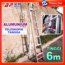 Tangga Lipat Tangga Teleskopik Tangga 6 meter Telescopic Telescoping Alumunium Extension Ladder Straight 14.1kg Multi-Purpose Collapsible Ladder For RV Attic Home Folding Outdoor Work Indoor Daily Use At Home Portabel Rumah Multifungsi