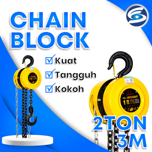 Chain Block 2 Ton 3 Meter Takel Katrol Kerekan 2 Ton 3 Meter HU FENG