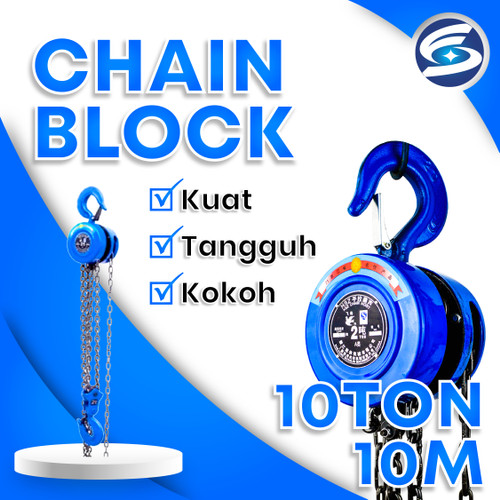 Chain Block 10Ton 10 Meter Takel Katrol Kerekan 10Ton 10 Meter FEI GE