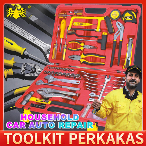 Toolkit Perkakas Pertukangan Rumah Household Auto Repair Box Tool Set