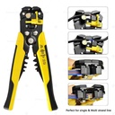 Tang Potong Kupas Kabel Wire Stripper 3in1 0.2-6.0㎡ 8" Inch Self-Adjusting Heavy Duty Adjustable Automatic 10-24 AWG Standard Wire Cutter For Electrical Cable Cutting Stripping Crimping Tool Metal Alat Perkakas Multifungsi