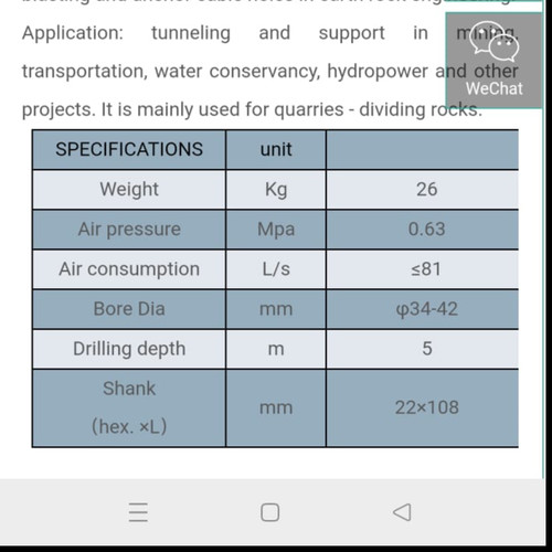 YT28 Air Rock Drill Pneumatic