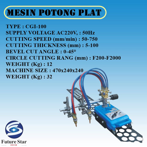 MESIN POTONG PLAT BESI OTOMATIS GAS CUTTING MACHINE CG1 - 100