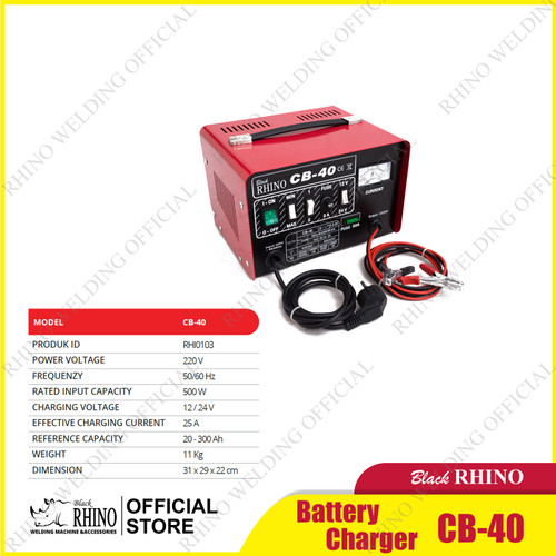 RHINO Battery Charger - 220V CB 40