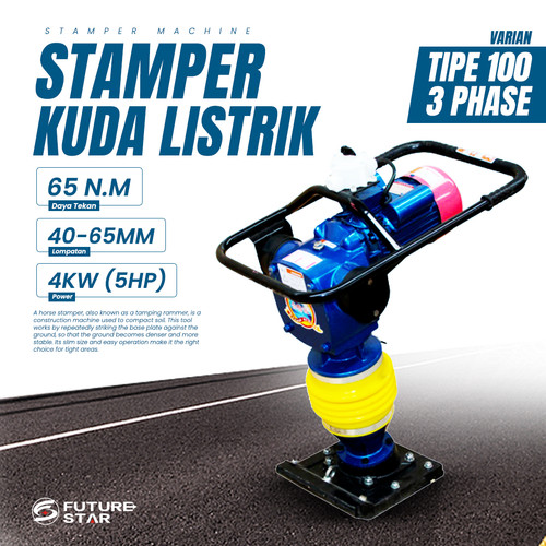 Stamper kuda listrik 3 PHASE mesin pemadat aspal tanah listrik 100