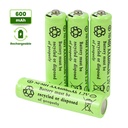 Satu Rechargeable Battery AAA 600mAh Baterai Isi Ulang Cas NIMH DR600