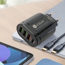 BK385 Fast Charger 4 Port USB A QC 3.0 EU Plug Isi Daya Cepat Charging