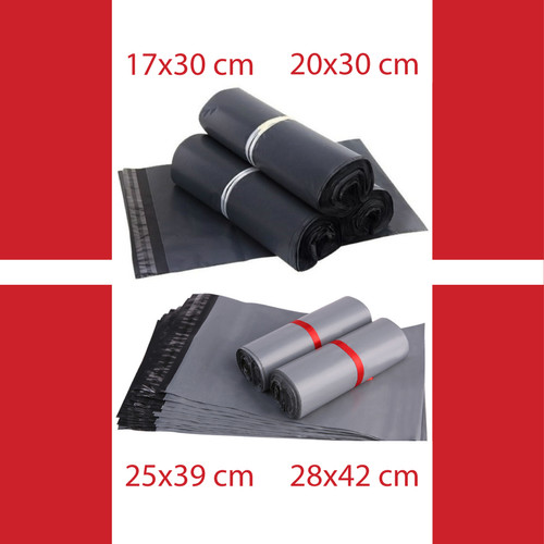 Plastik Polymailer Hitam Abu 17x30 20x30 25x39 28x42 Amplop Plastic