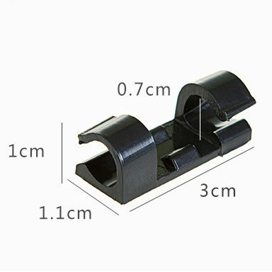 Satuan Dual Klip Kabel Hitam Jepit Cable Clip Organizer Dua Mini CKO