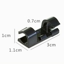 Satuan Dual Klip Kabel Hitam Jepit Cable Clip Organizer Dua Mini CKO