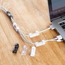 Satuan Dual Klip Kabel Hitam Jepit Cable Clip Organizer Dua Mini CKO