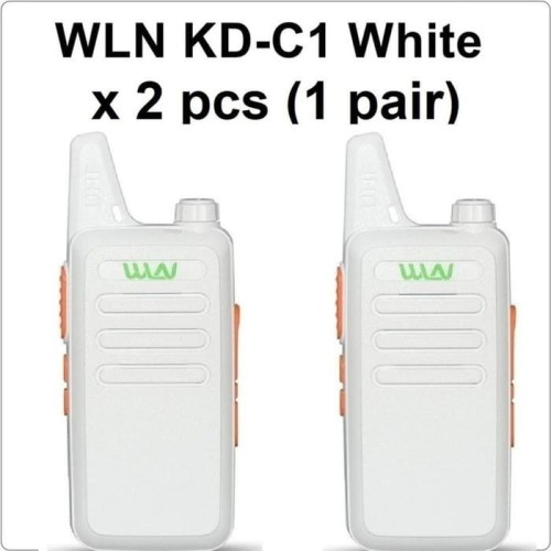Sepasang WLN KD-C1 HT UHF Putih Free Handsfree Lengkap KDC1 WLAN