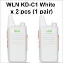 Sepasang WLN KD-C1 HT UHF Putih Free Handsfree Lengkap KDC1 WLAN