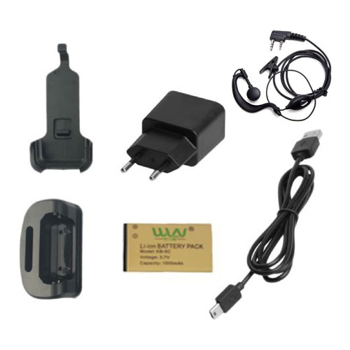Sepasang WLN KD-C1 Handie Talkie UHF Hitam Garansi Free Handsfree