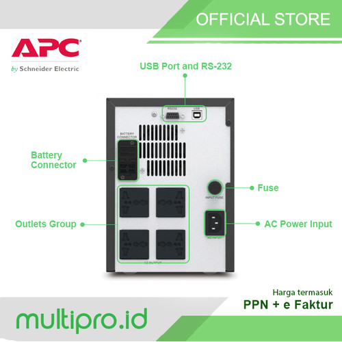 UPS APC Easy UPS SMV 750VA 525W Sinewave SMV750I-MS
