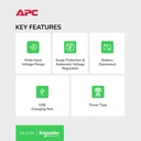 UPS APC Easy UPS BVX 700VA 360W USB Charging BVX700LUI-MS