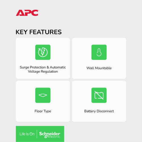 UPS APC BV1000I-MS 600 Watts 1000VA, AVR, Universal Outlet