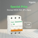 (Isi 4pcs) Schneider Electric NEW DOMAE MCB 25A 3P - DOMF01325