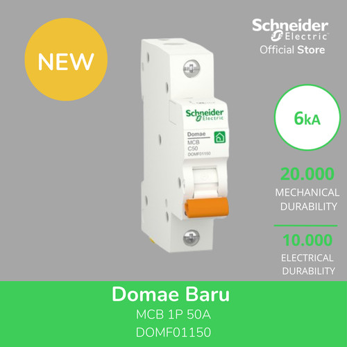 Schneider Electric NEW DOMAE MCB 50A 1P - DOMF01150