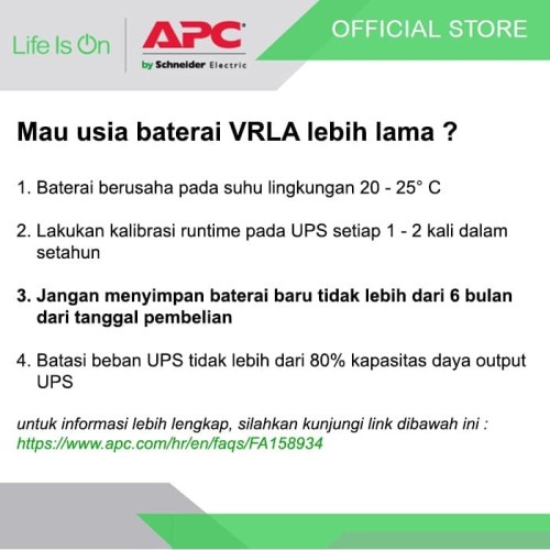 Baterai UPS APC RBC7 / RBC 7 Replacement Battery Cartridge