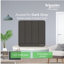 Schneider Electric AvatarOn Saklar Lampu Dark Grey - 4 Gang 1 Arah