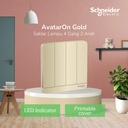 Schneider Electric AvatarOn Saklar 4 Gang 2 Arah - E8334L2LED_WG_G3