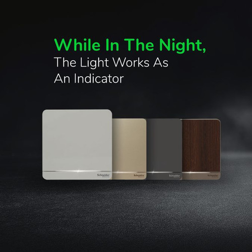Schneider Electric AvatarOn Saklar Lampu Dark Grey - 4 Gang 1 Arah
