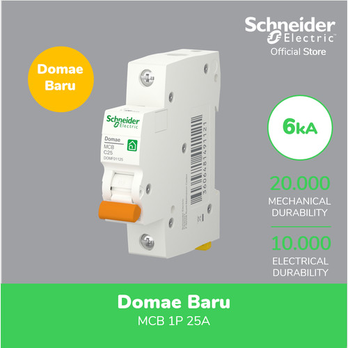 Schneider Electric NEW DOMAE MCB 25A 1P - DOMF01125
