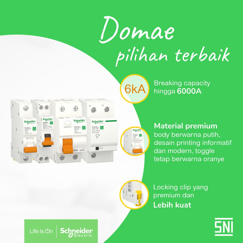 Schneider Electric NEW DOMAE MCB 16A 2P - DOMF01216