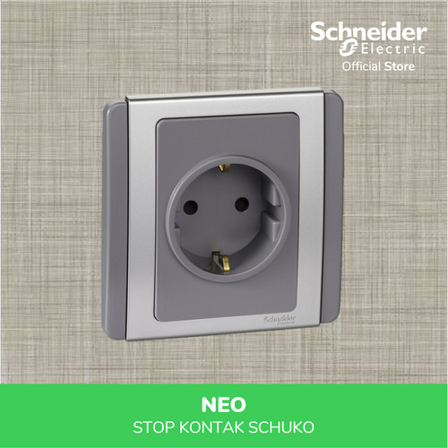 Schneider Electric Neo 1 Gang Stop Kontak Schuko - E3426_16SS_GS_G3