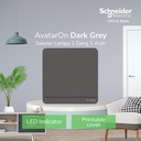 Schneider Electric AvatarOn Saklar Lampu Dark Grey - 1 Gang 1 Arah
