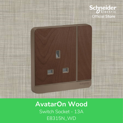 Schneider Electric AvatarOn switched socket 13A Wood - E8315N_WD
