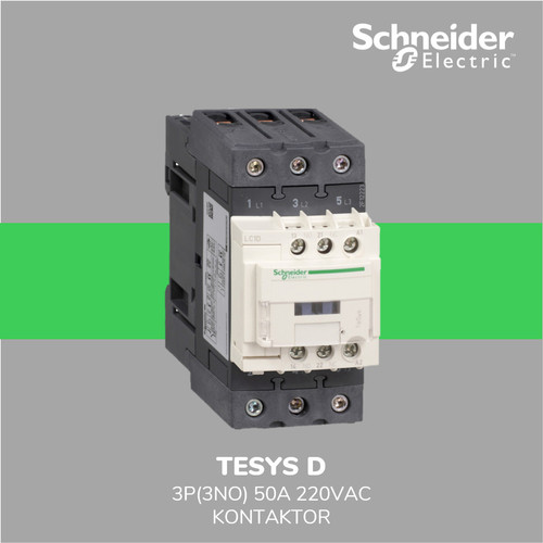 Schneider Electric TeSys D Kontaktor 3P(3NO) 50A 220VAC LC1D50AM7