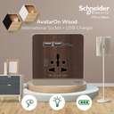 Schneider Electric AvatarOn Int Socket 16A USB 2.1A - E8342616USB_WD