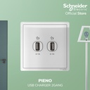 Schneider Electric PIENO USB Charger - 2 Gang 2.1A - E8232USB_WE