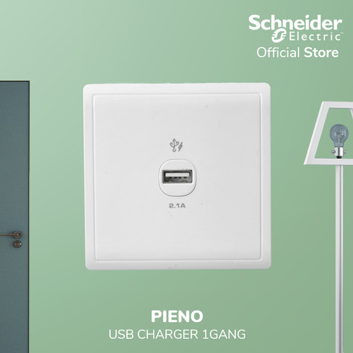 Schneider Electric PIENO USB Charger - 1 Gang 2.1A - E8231USB_WE