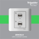 Schneider Electric ZENcelo USB Charger 2 Gang - E8432USB_WE