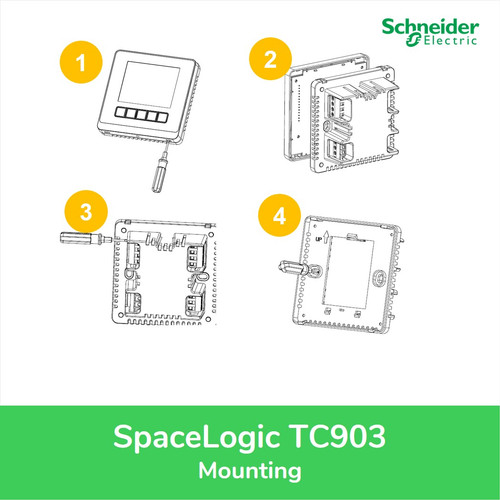 Schneider Electric SpaceLogic Thermostat Ruangan - White - TC903-3A2L