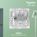 Schneider Electric PIENO USB Charger - 1 Gang 2.1A - E8231USB_WE