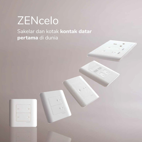 Schneider Electric ZENcelo Saklar Datar 4 Gang 1 Arah - E8434_1_WE_G3